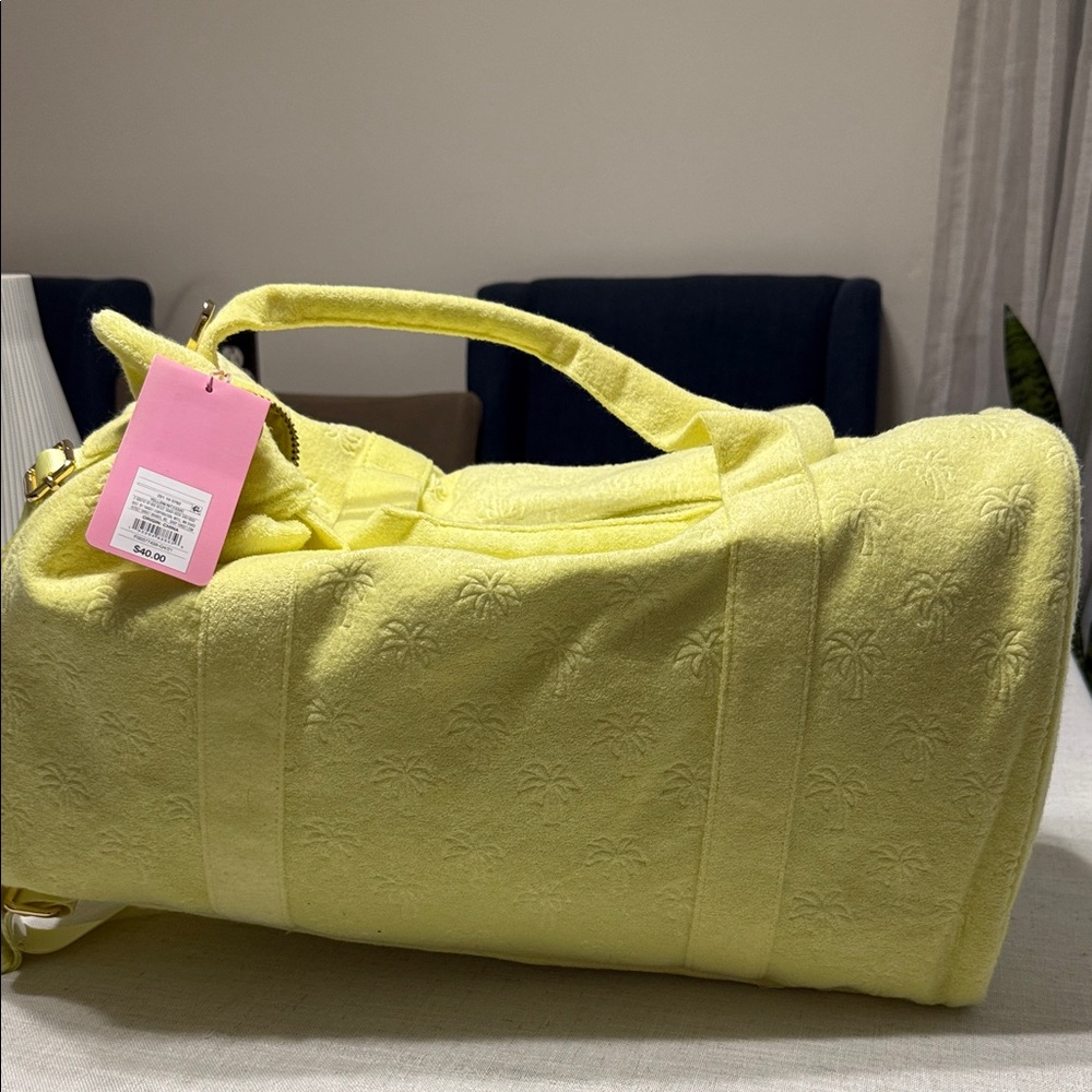 NWT Stoney clover Lane Yellow Terry duffel bag